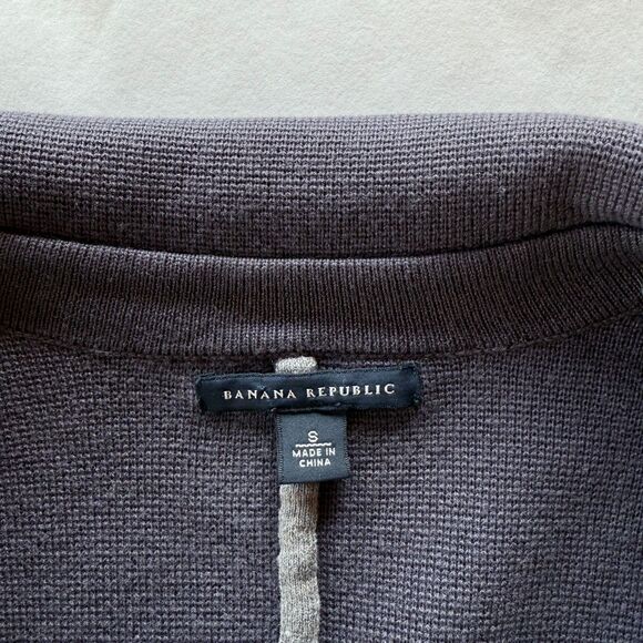 Banana Republic Wool Blend Knit Three Button Sweater Blazer in Dark Periwinkle S - Picture 4 of 10